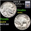 Image 1 : 1915-d Buffalo Nickel 5c Graded ms64 BY SEGS