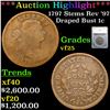 Image 1 : ***Auction Highlight*** 1797 Stems Rev '97 Draped Bust Large Cent 1c Graded vf25 By SEGS (fc)