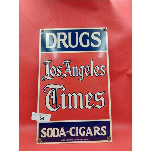 Rare LA Times Porcelain Sign