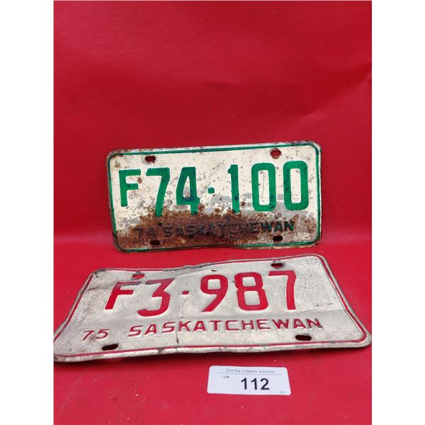 2 Vintage Sask Plates
