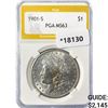 1901-S Morgan Silver Dollar PGA MS63