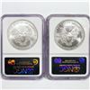 Image 2 : 2001 Set (2) American Silver Eagles NGC MS69