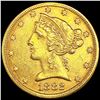 Image 1 : 1882 $5 Gold Half Eagle UNCIRCULATED