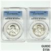 Image 1 : 1954-D Set (2) Franklin Half Dollar PCGS MS64 FBL