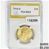Image 1 : 1910-D $10 Gold Eagle PGA MS64