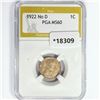 Image 1 : 1922 Wheat Cent PGA MS60 No D