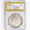 Image 1 : 1891-CC Morgan Silver Dollar PGA MS64 VAM-3