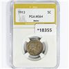 Image 1 : 1913 Buffalo Nickel PGA MS64 Matte