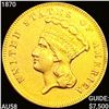 Image 1 : 1870 $3 Gold Piece CHOICE AU