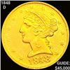 Image 1 : 1848-D $5 Gold Half Eagle CHOICE BU