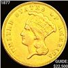 Image 1 : 1877 $3 Gold Piece HIGH GRADE +
