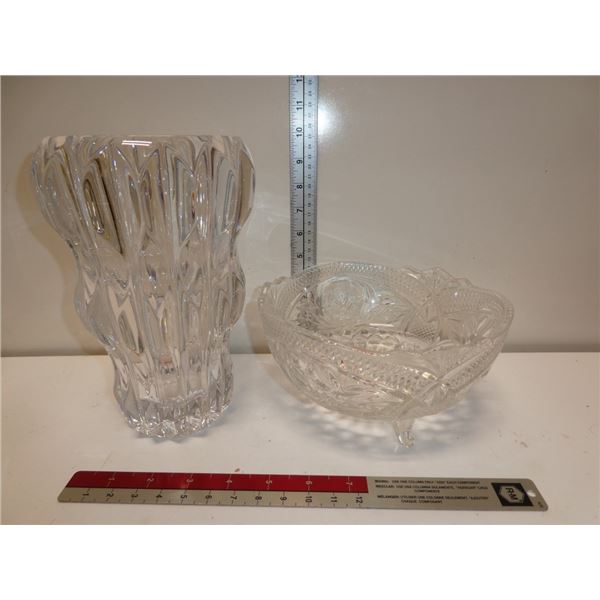 Vintage Chrystal Vase and Bowl