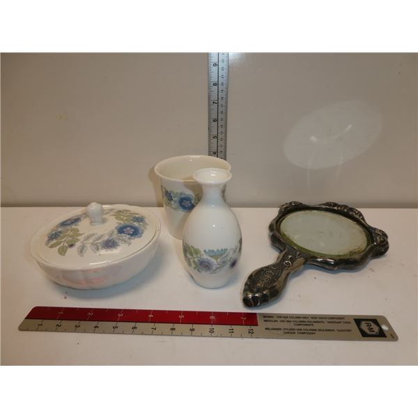 Wedgwood Lidded Dish, Vase and Cup