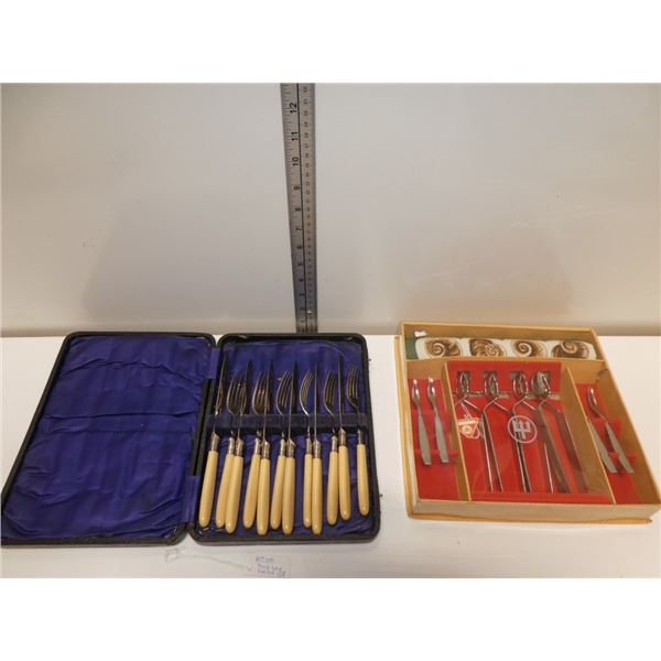 Vintage French Ivory Knife and Fork Set