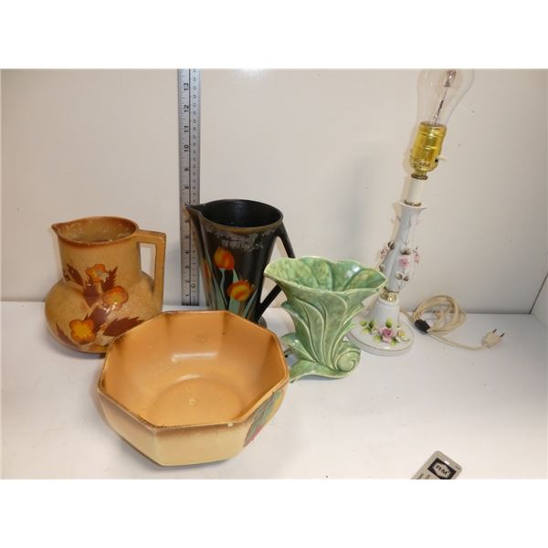 Misc. Vintage Decor Pieces, Bowl, Vase, Jugs