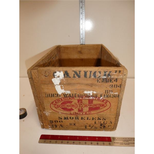 Antique Loaded Shot Gun Shell Wooden Crate
