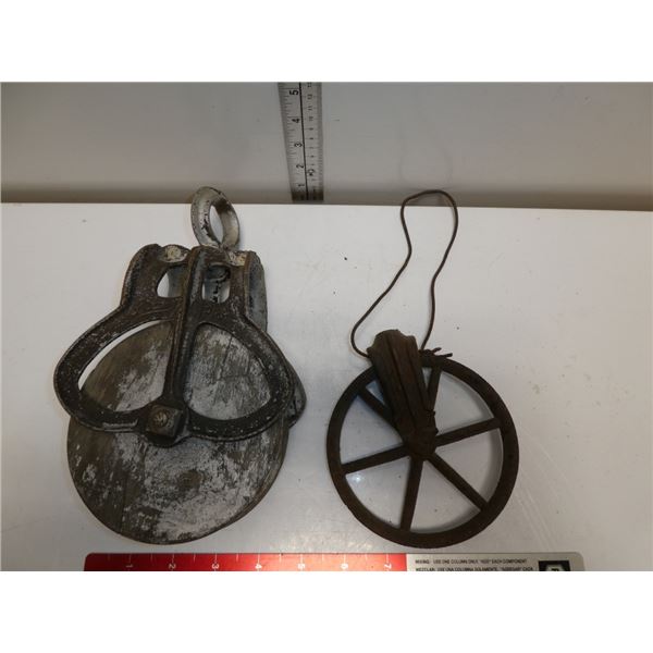 2- Antique  Pullies