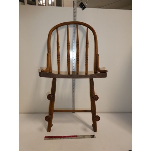 Folkart Antique Half Chair- Coatrack/Shelf