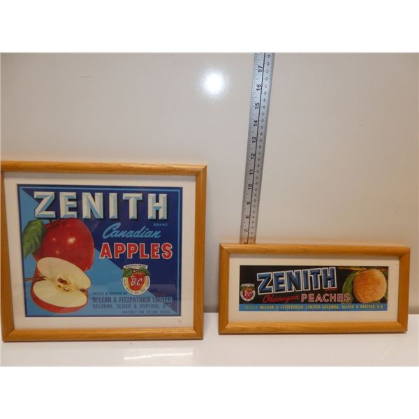 2 Framed, Fruit Crate Labels