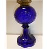 Image 3 : Antique Kobalt Blue Glass Kerosene Lamp