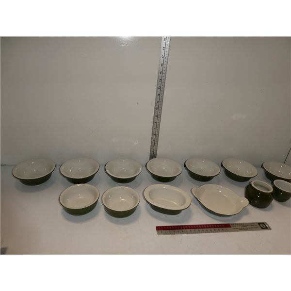 Antique Hall Stoneware Restaurant Soup Bowls etc.