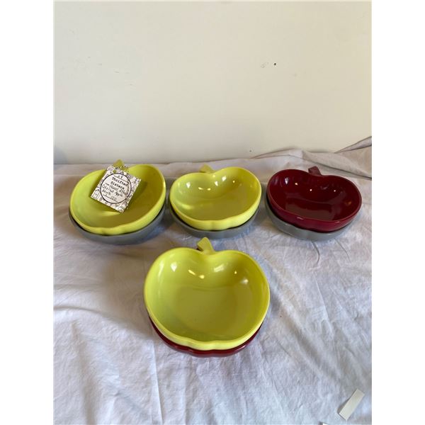 Hazel Atlas colored apple bowls