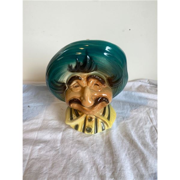 1950' Royal Copley Mexican head case 8"