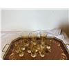 Image 2 : Inlaid tray and assorted drink glasses