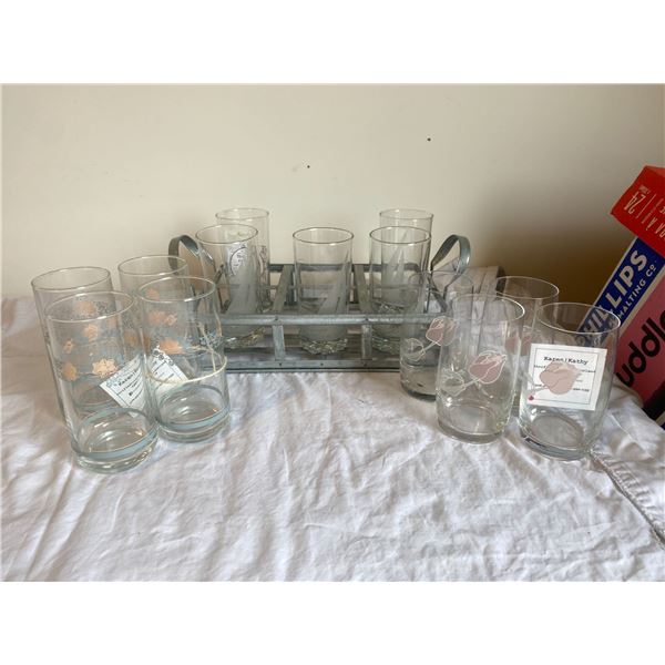 Vintage glasses and tray
