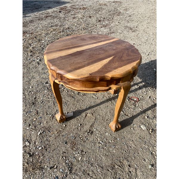 Carved wood side table