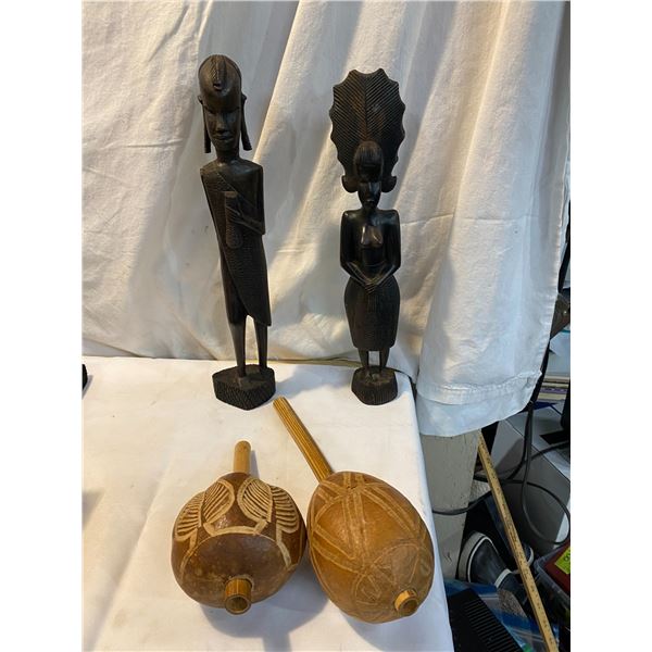 Rattles and carvings