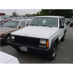 91 JEEP CHEROKEE 4X4 4SPD 4DR EXMT.                                   