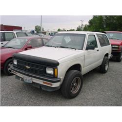 91 CHEVROLET BLAZER 4X4 4DR SUV EXMT.                                 