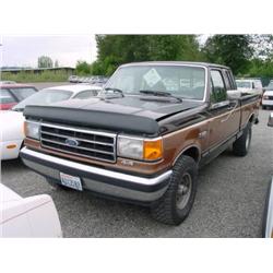91 FORD F150 XLT LARIAT 4X4 EXT CAB P/U EXMT.                         