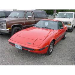 85 MAZDA RX7 5SPD 2DR EXMT.                                           