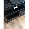 Image 2 : Black TV stand  47.5"w 16"d 19.5h with glass shelves Electronics not included