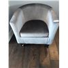 Image 2 : Silvery Club Chair- Velvet like...Velcro cushion