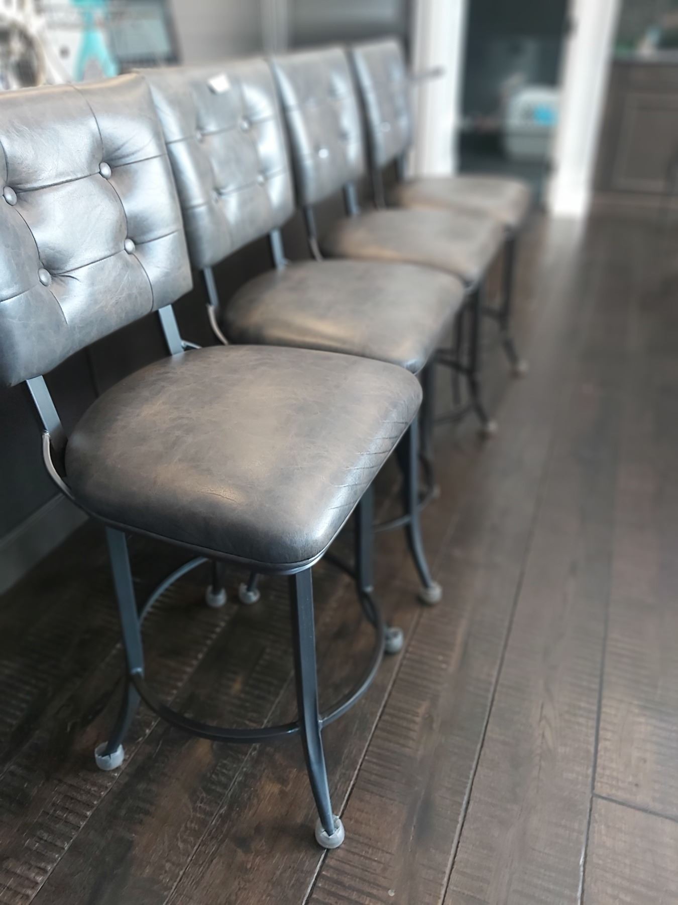 Four Grey Bar Stools Beck Auctions Inc.