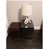 Image 1 : Bedside table with lamp and storage ottoman