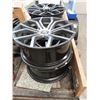 Image 1 : Four Black tire rims 23.5"D 10.5"H -Dub  12 Bolt Pattern