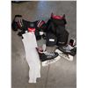 Image 1 : Bauer youth skates  size unknown hockey sox, pants and vest (youth lrg)