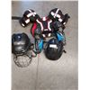 Image 1 : Hespeler hockey vest, bauer shin pads, and bauer helmut with reebok helmut