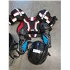 Image 2 : Hespeler hockey vest, bauer shin pads, and bauer helmut with reebok helmut
