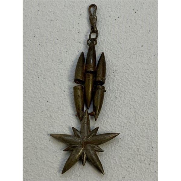 WWI - WWII SOLDIERS TRENCH ART WATCH FOB MADE FROM BULLETS
