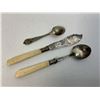 Image 4 : ANTIQUE SILVER  ENGRAVED SERVING UTENSILS