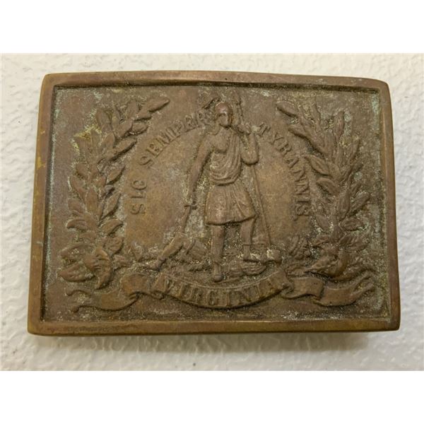 US CIVIL WAR CONFEDERATE VIRGINIA STATE ENLISTED MAN BELT BUCKLE