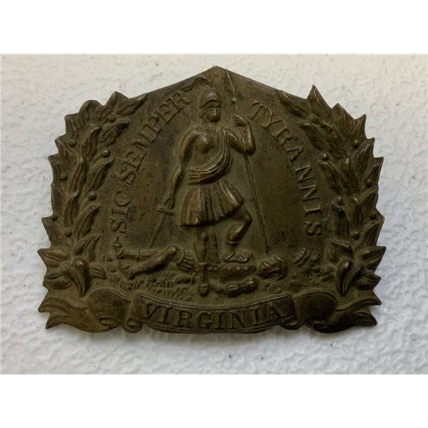 US CIVIL WAR CONFEDERATE VIRGINIA STATE CAP INSIGNIA BADGE