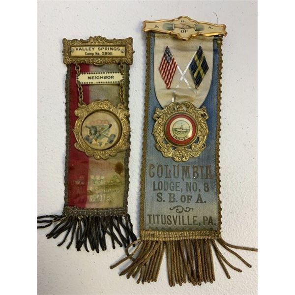 US ANTIQUE FRATERNAL BADGES RIBBONS