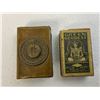 Image 1 : WWI GERMAN GOTT MIT UNS BRASS MATCH COVER WITH BOX OF MATCHES
