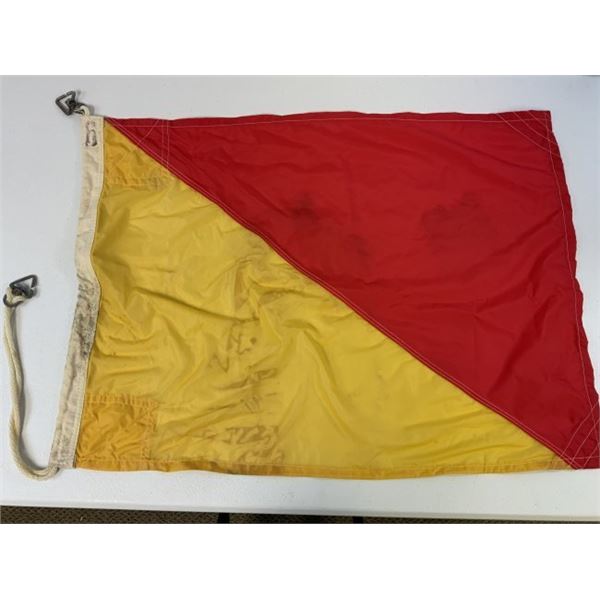 VINTAGE GERMAN NAVY INTERNATIONAL CODE SIGNAL FLAG LETTER O - OSCAR